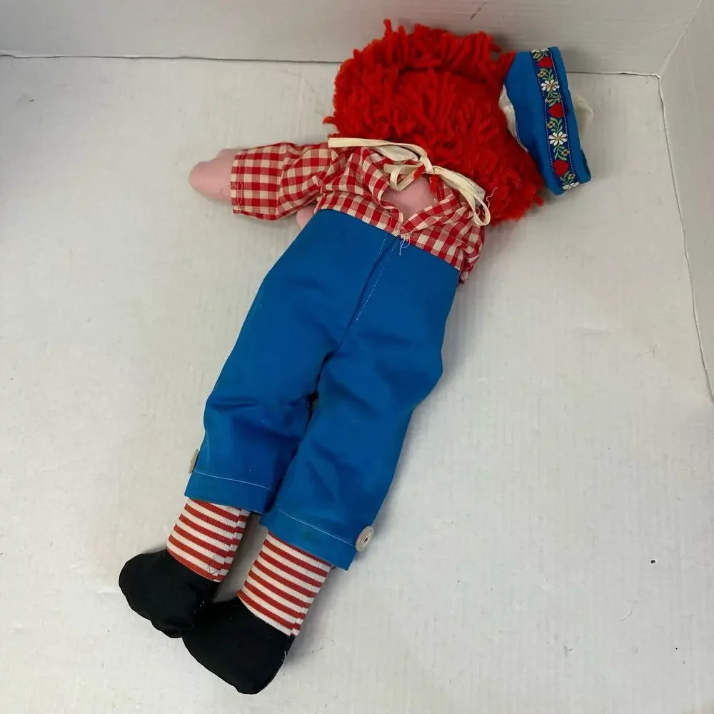 Vintage Raggedy Andy Cloth Rag Doll Handmade Hat 20